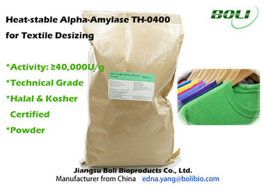 40000 U/enzima Temperatre alto amílase-alfa de g resistente para a descolagem de matéria têxtil