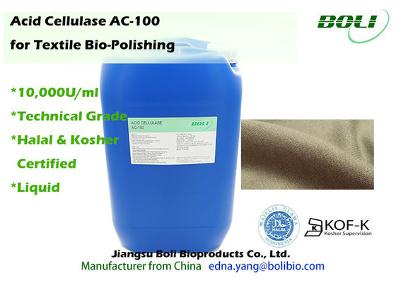 C.A. ácida do Cellulase das enzimas líquidas de Biopolishing - 100 para a matéria têxtil