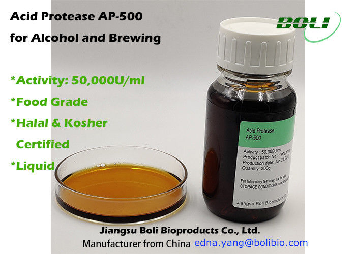Protease ácido líquido AP -500 para a atividade de enzimas 50000 U/Ml da fabricação de cerveja de Aclohol