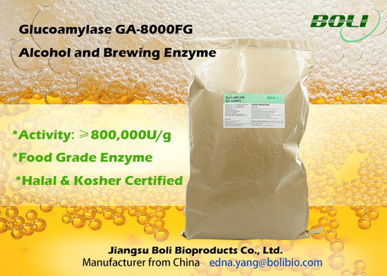 Enzima da fabricação de cerveja do Glucoamylase GA-8000FG para o pó alto do produto comestível de Concerntration do álcool