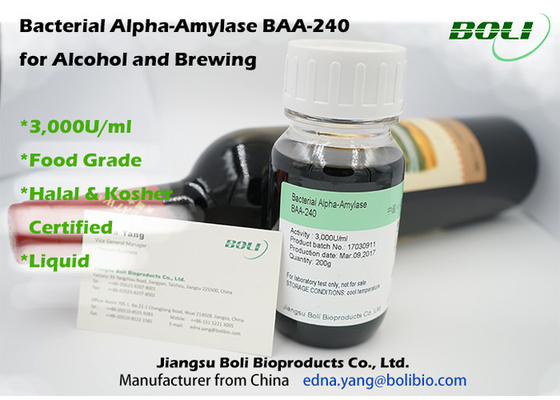 Alpha Amylasee bacteriana BAA-240,3000U/ml, amílase-alfa meados de da temperatura, amílase da enzima divide