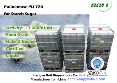 Pullulanase PU-720 do produto comestível, 1.400 BU/ml das enzimas na indústria alimentar para a produção de xarope alto da glicose
