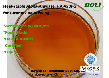 Amílase-alfa de alta temperatura HA-450FG 200000U/ml de China das enzimas da fabricação de cerveja com o Certificcate Halal e kosher