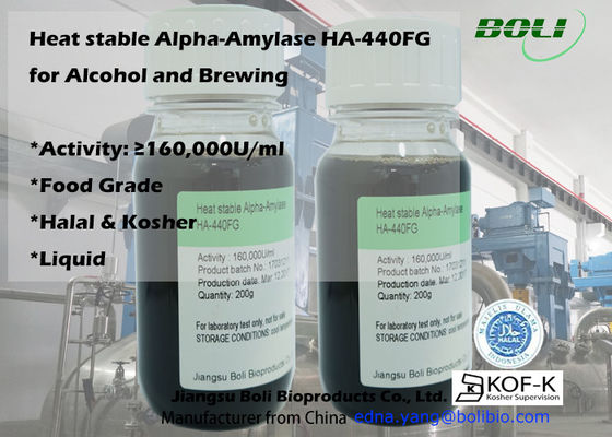 Enzimas líquidas Alpha Amylase de alta temperatura Ha-440fg 160000u/Ml da fabricação de cerveja da utilização alimentar