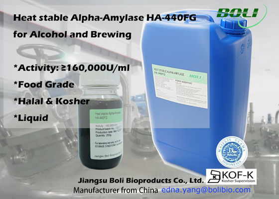 Enzimas líquidas Alpha Amylase de alta temperatura Ha-440fg 160000u/Ml da fabricação de cerveja da utilização alimentar