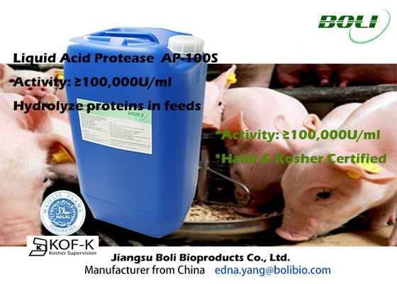 Protease ácido Ap-100s da enzima da alimentação animal no formulário líquido