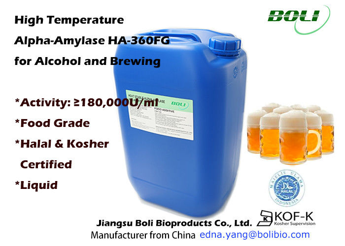 Amílase-alfa pH de alta temperatura e baixo de HA-360FG da enzima do álcool e da fabricação de cerveja com o certificado Halal e kosher
